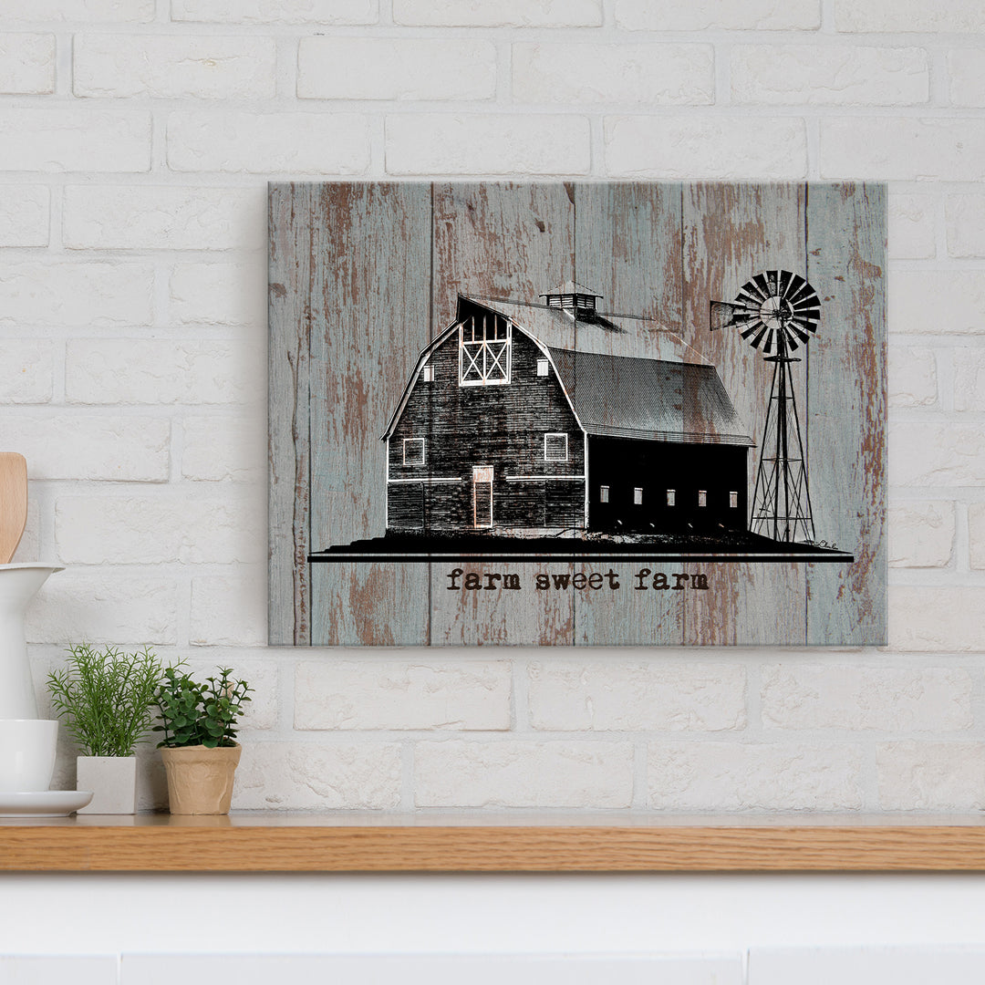 'Farm Sweet Farm' Wrapped Canvas Wall Art
