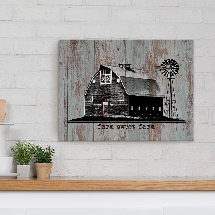 'Farm Sweet Farm' Wrapped Canvas Wall Art