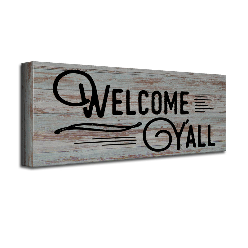 'Welcome Y'all' Wrapped Canvas Wall Art