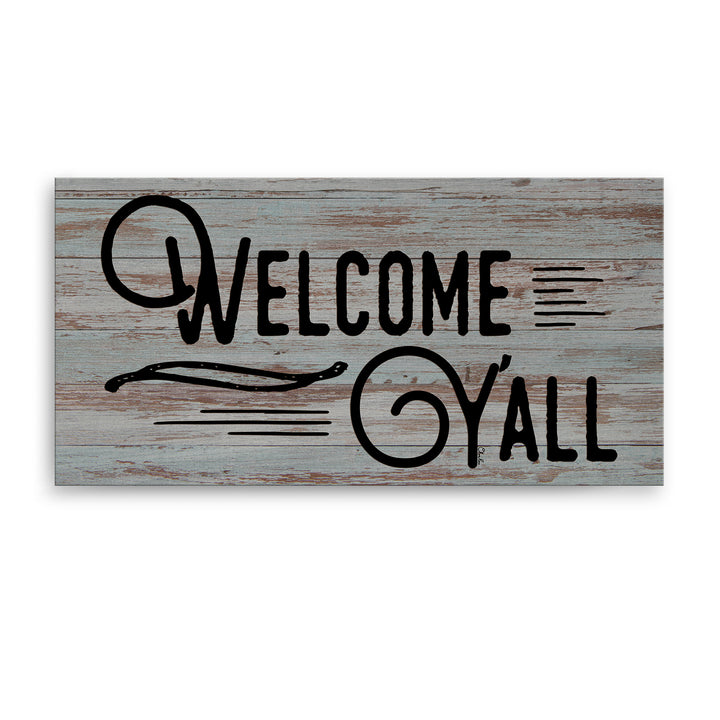 'Welcome Y'all' Wrapped Canvas Wall Art