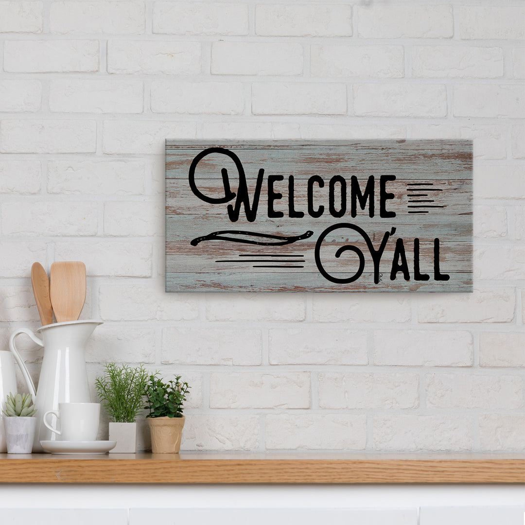 'Welcome Y'all' Wrapped Canvas Wall Art