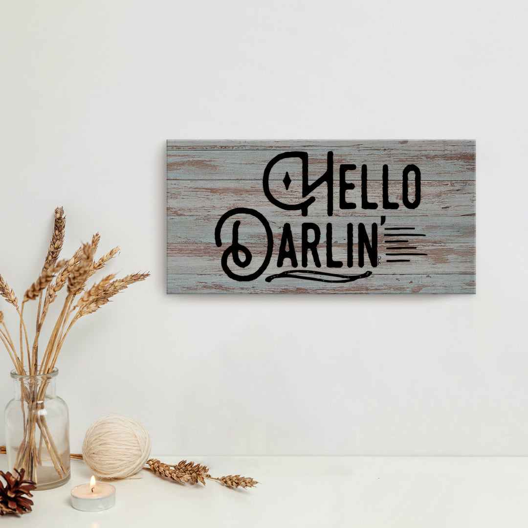 'Hello Darlin' Wrapped Canvas Wall Art