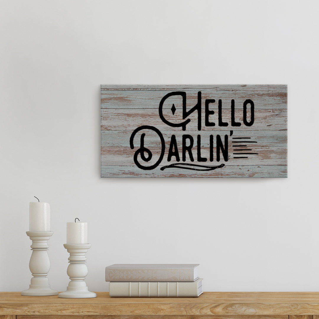 'Hello Darlin' Wrapped Canvas Wall Art