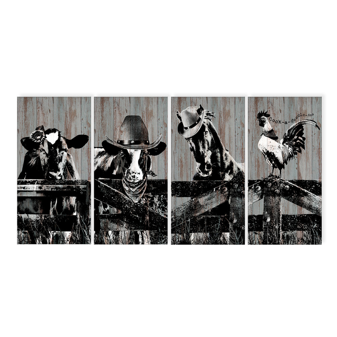 On the Fence' 4-Piece Wall Art Set