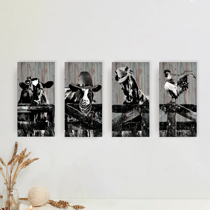 On the Fence' 4-Piece Wall Art Set