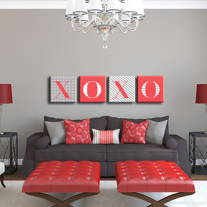 XOXO' Wrapped Canvas Wall Art