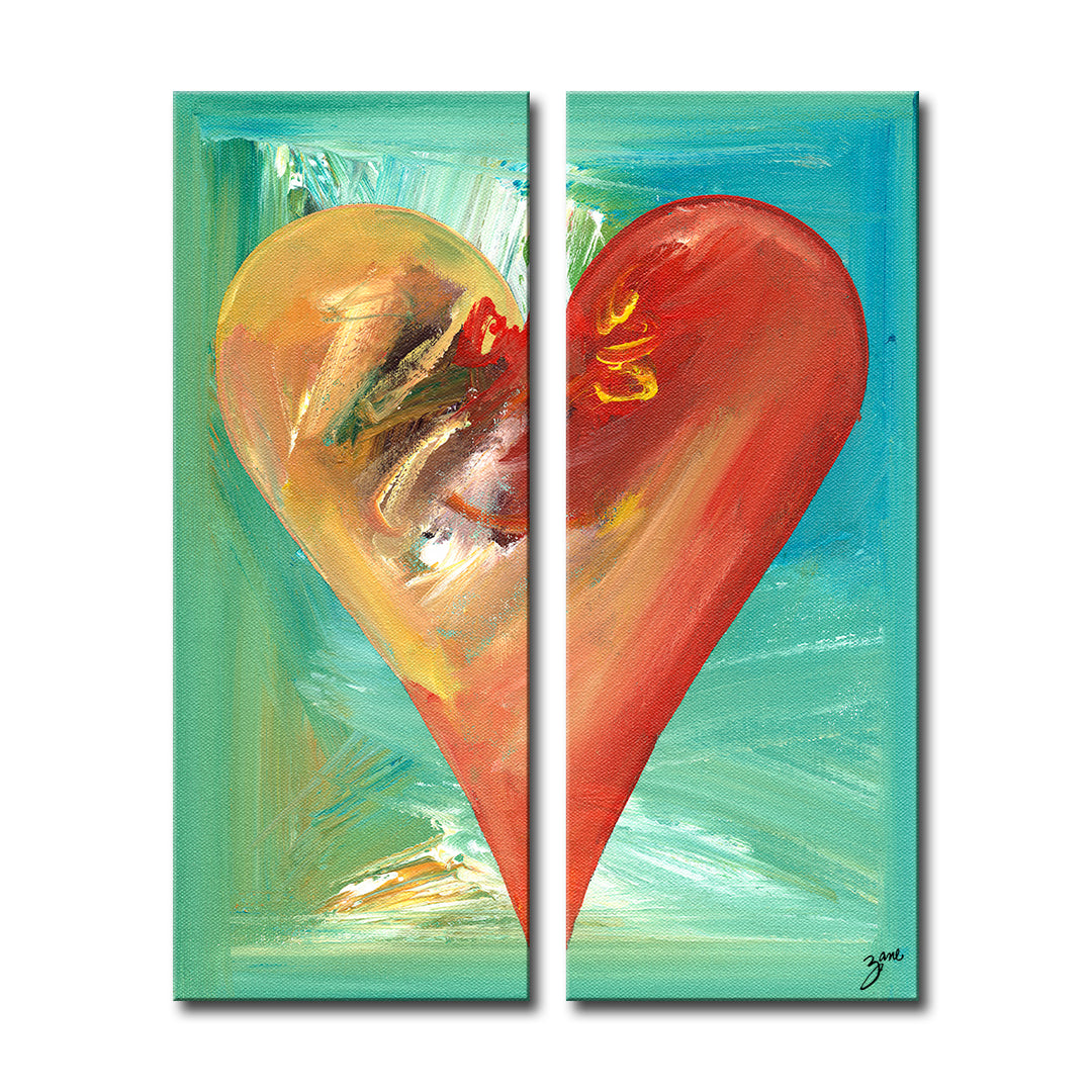 India' Abstract Heart Wall Art