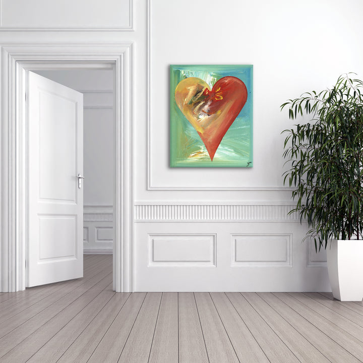 India' Abstract Heart Wall Art