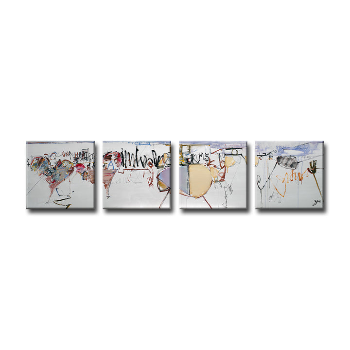 Abstract XXVI' 4 Piece Wrapped Canvas Wall Art Set