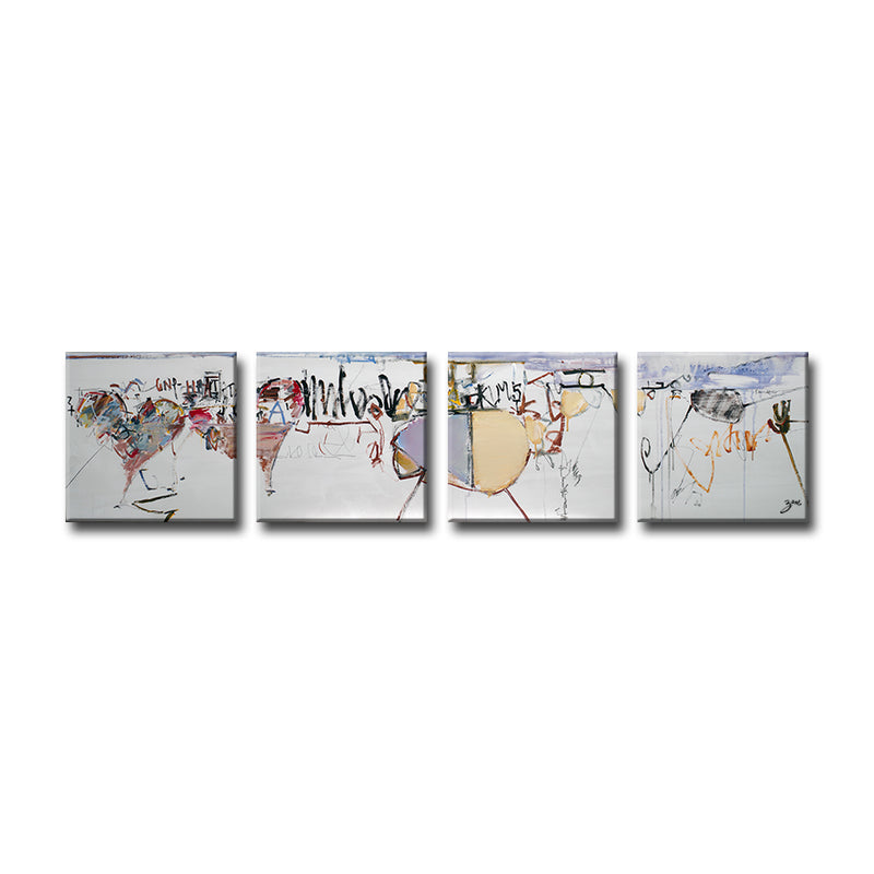 'Abstract XXVI' 4 Piece Wrapped Canvas Wall Art Set