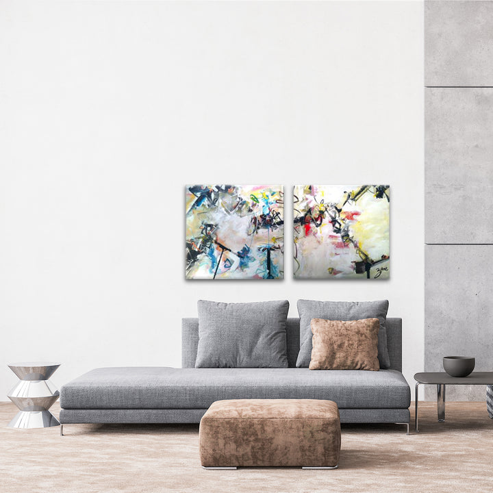Abstract XIII' 2 Piece Wrapped Canvas Wall Art Set