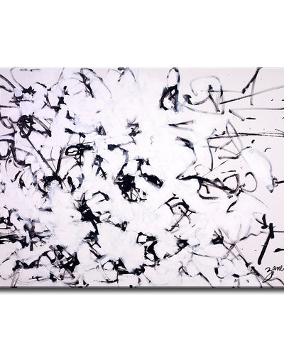 'Black and White' Abstract Wrapped Canvas Wall Art