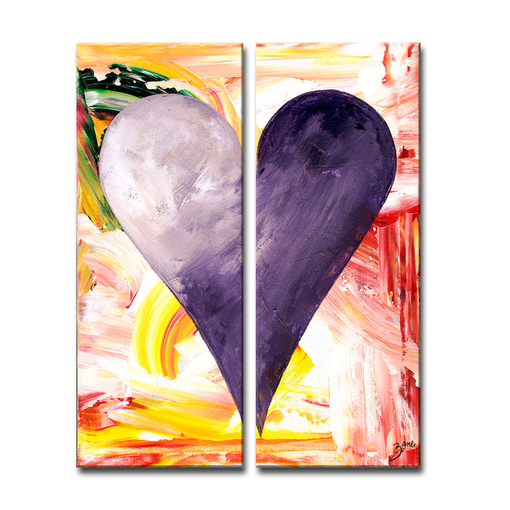 Addis Ababa' Abstract Heart Wall Art Set