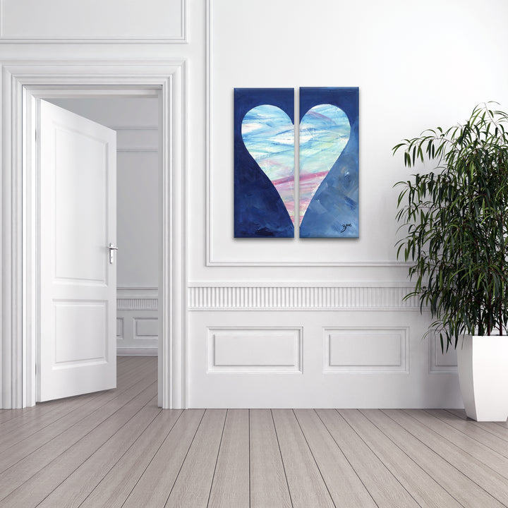 Antoine' Abstract Heart Wall Art Set