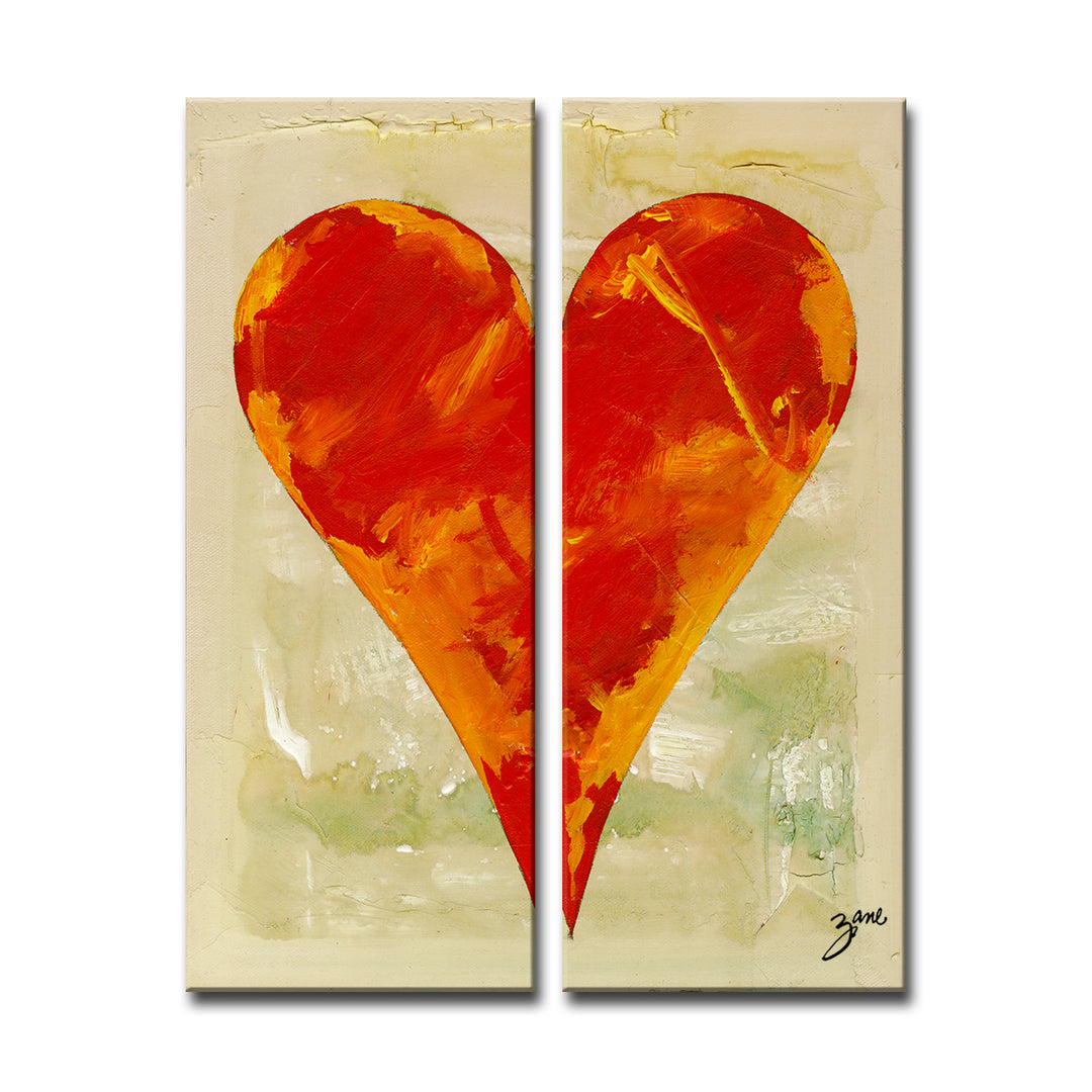 Bailee'  Abstract Heart Wall Art Set