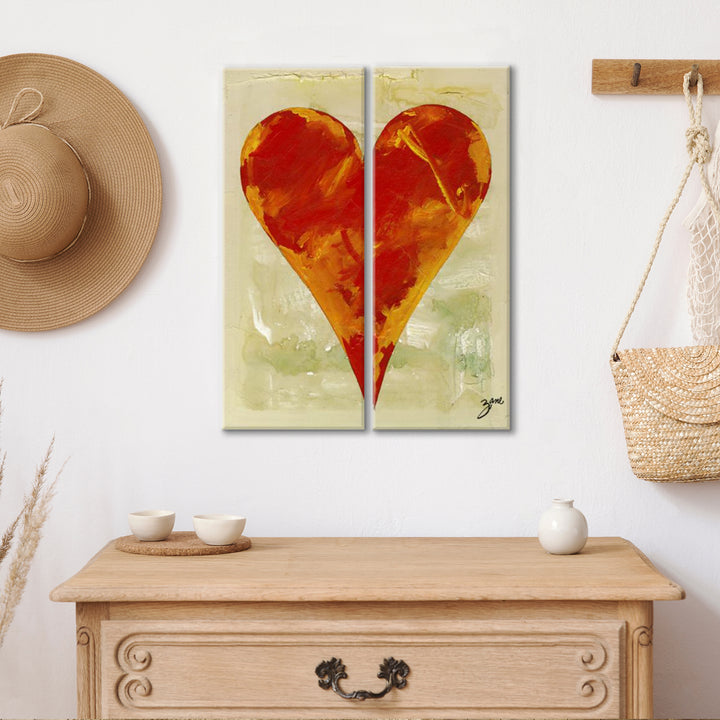 Bailee'  Abstract Heart Wall Art Set
