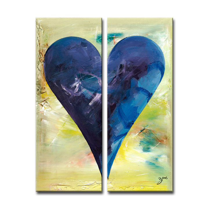 Barcelona'  Abstract Heart Wall Art Set