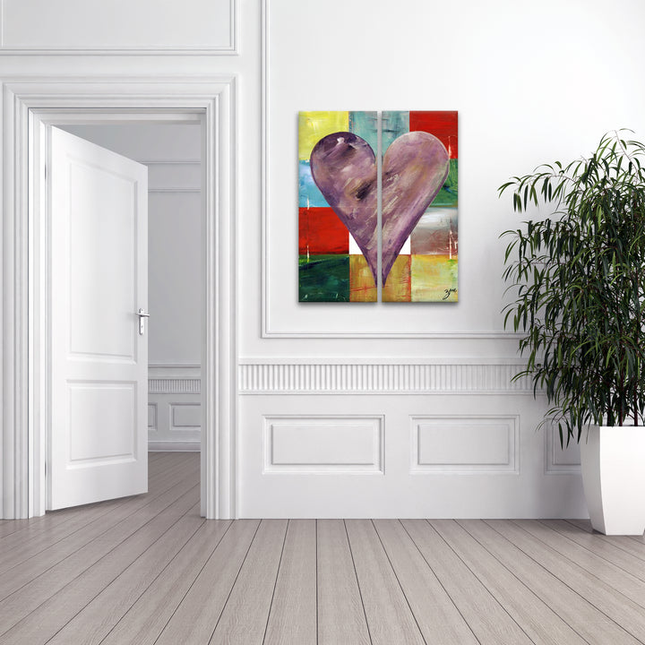 Cairo'  Abstract Heart Wall Art Set