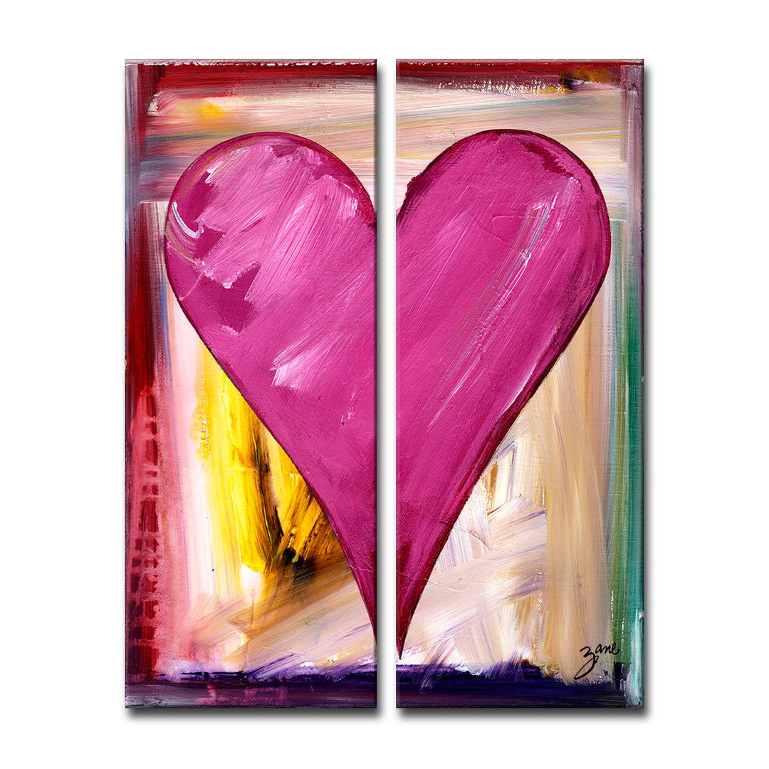 Daffodil' Abstract Heart Wall Art Set
