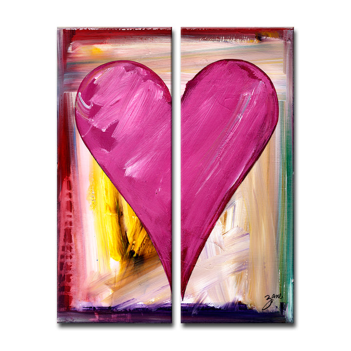 Daffodil' Abstract Heart Wall Art Set