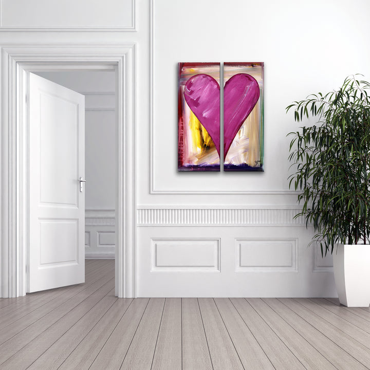 Daffodil' Abstract Heart Wall Art Set