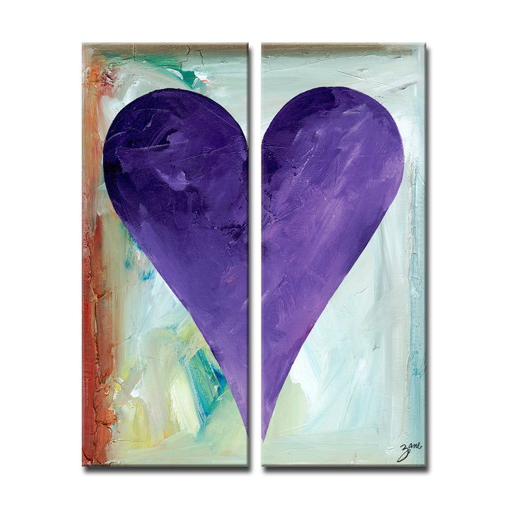 Evan'  Abstract Heart Wall Art Set