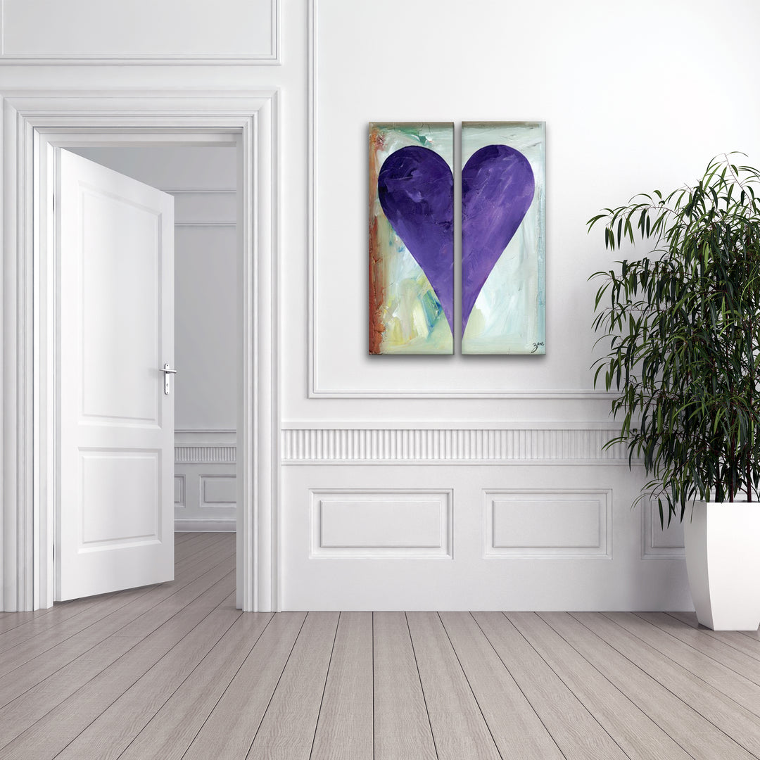 Evan'  Abstract Heart Wall Art Set