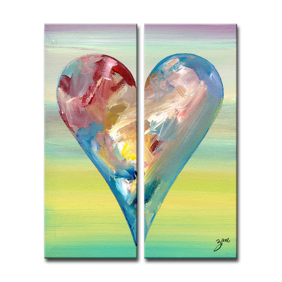 Holly' Abstract Heart Wall Art Set