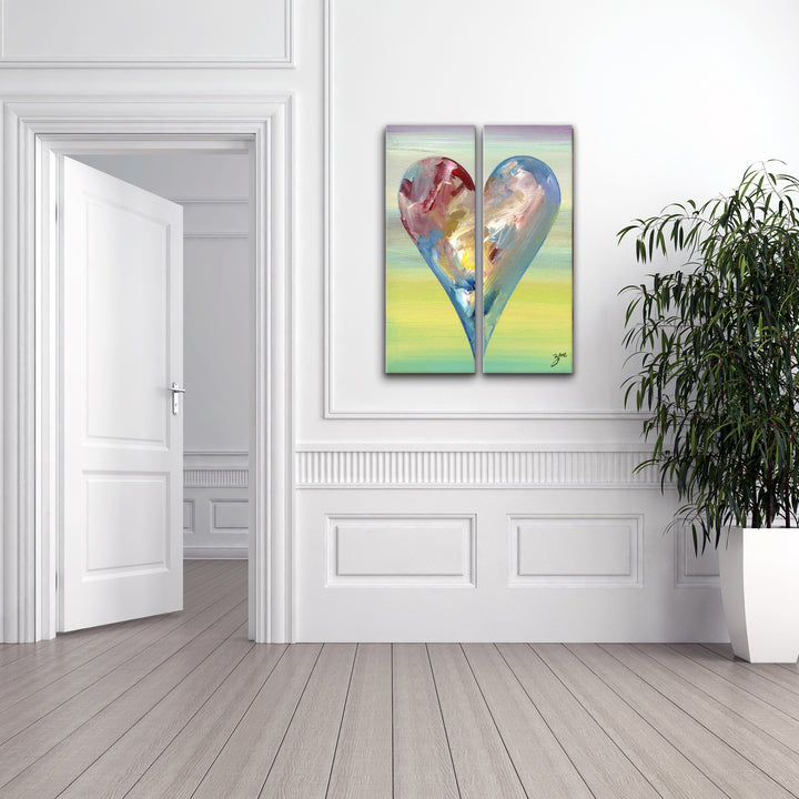 Holly' Abstract Heart Wall Art Set