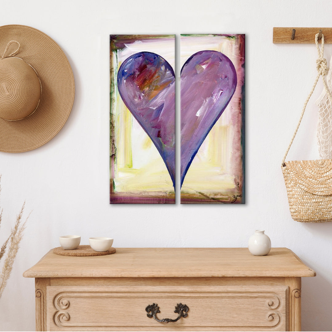 Lilly' Abstract Heart Wall Art Set
