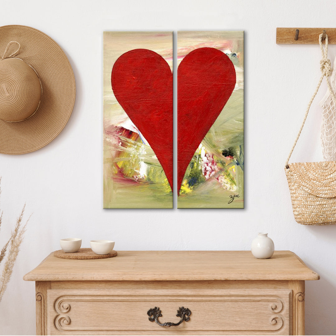 Madrid' Abstract Heart Wall Art Set