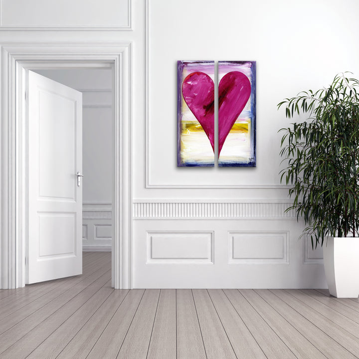 Marigold' Abstract Heart Wall Art Set