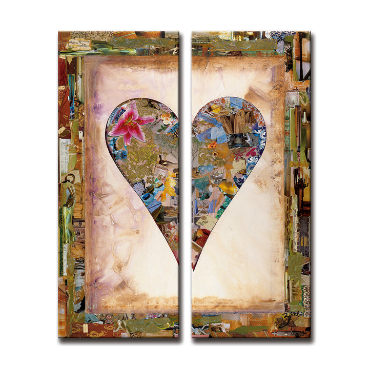 Nature Heart' Abstract Heart Wall Art Set