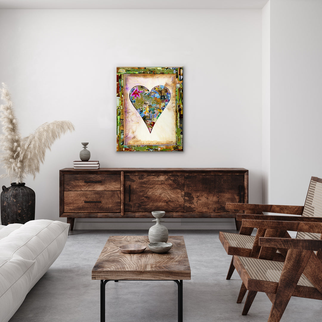 Nature Heart' Abstract Heart Wall Art Set