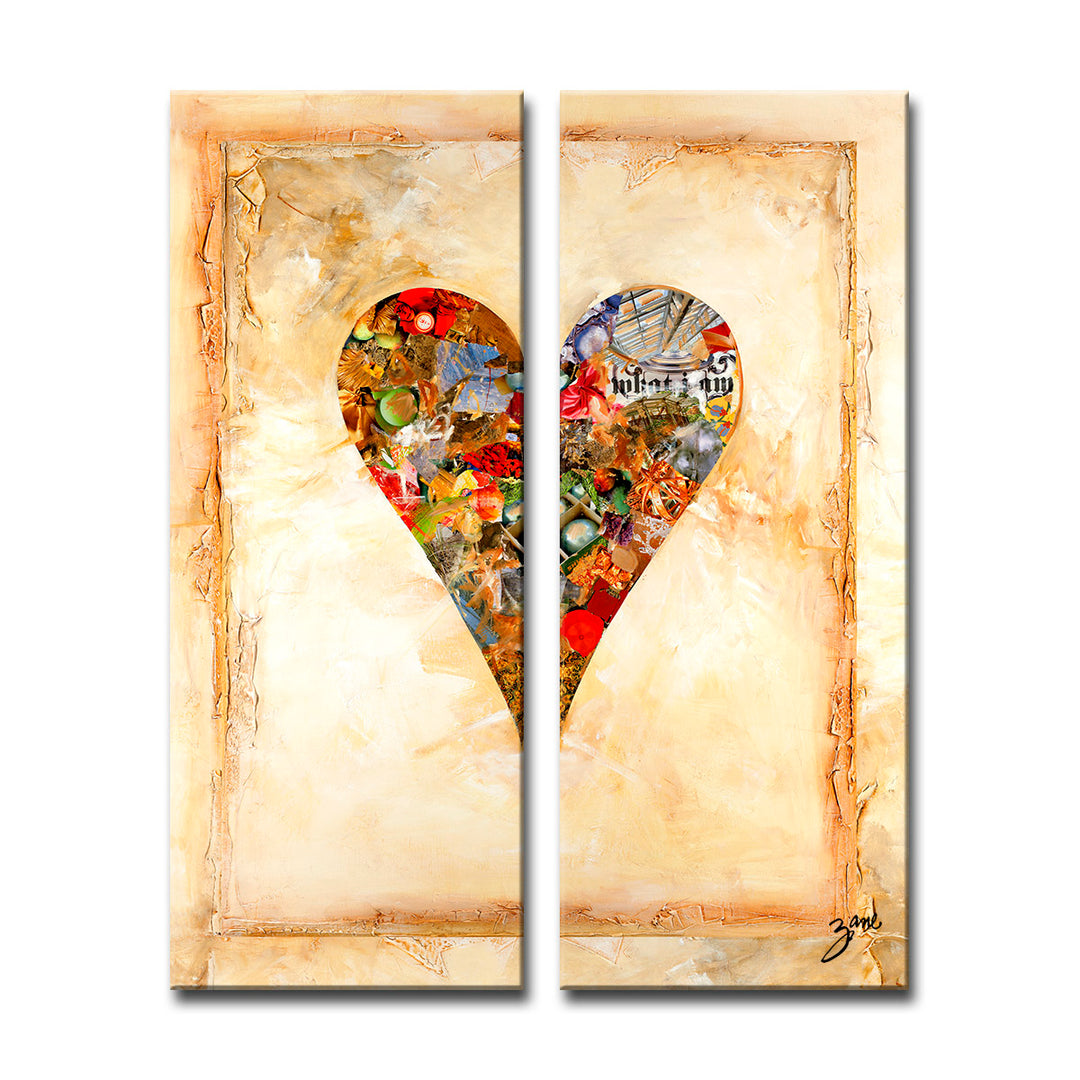 Newbella' Abstract Heart Wall Art Set