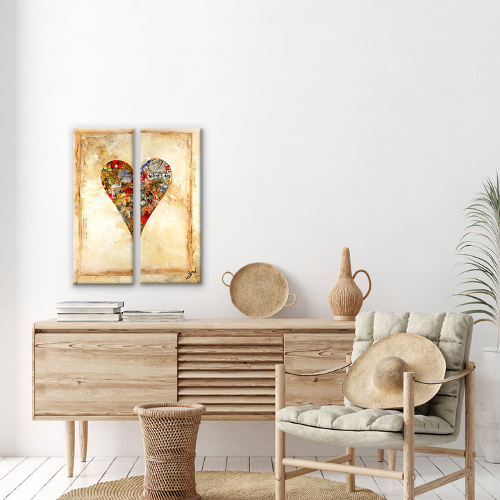 Newbella' Abstract Heart Wall Art Set