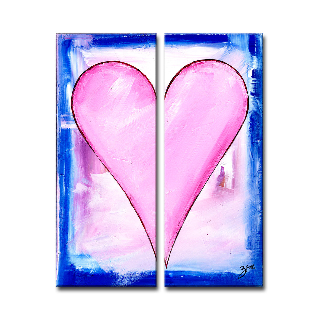 Rose' Abstract Heart Wall Art Set