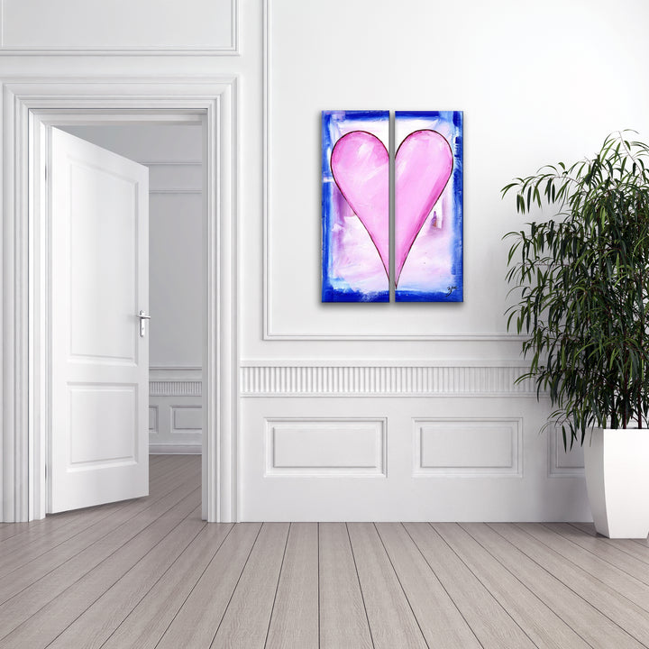 Rose' Abstract Heart Wall Art Set