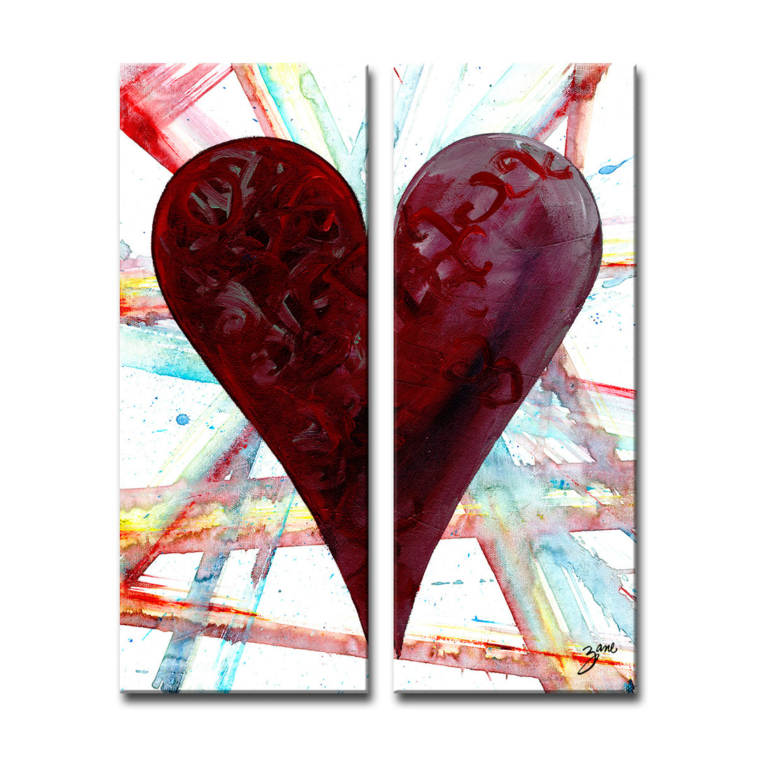 Yazmin' Abstract Heart Wall Art Set