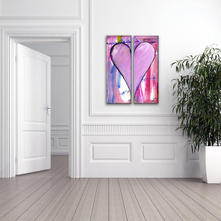 Zinnia' Abstract Heart Wall Art Set