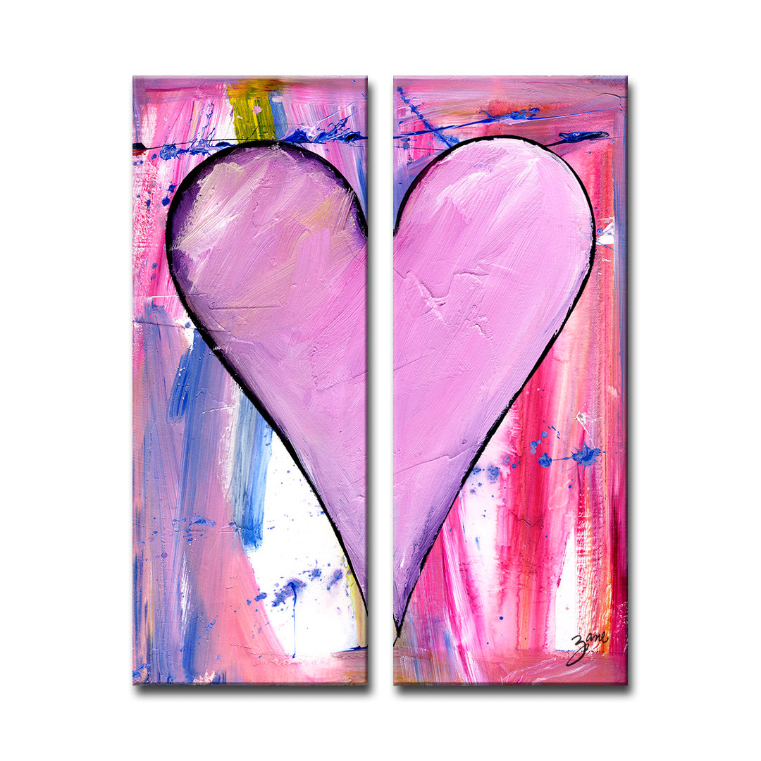 Zinnia' Abstract Heart Wall Art Set