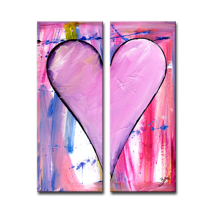 Zinnia' Abstract Heart Wall Art Set