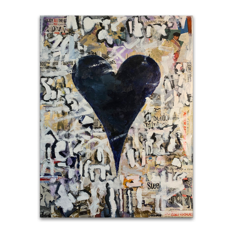 Onyx' Abstract Heart Wall Art