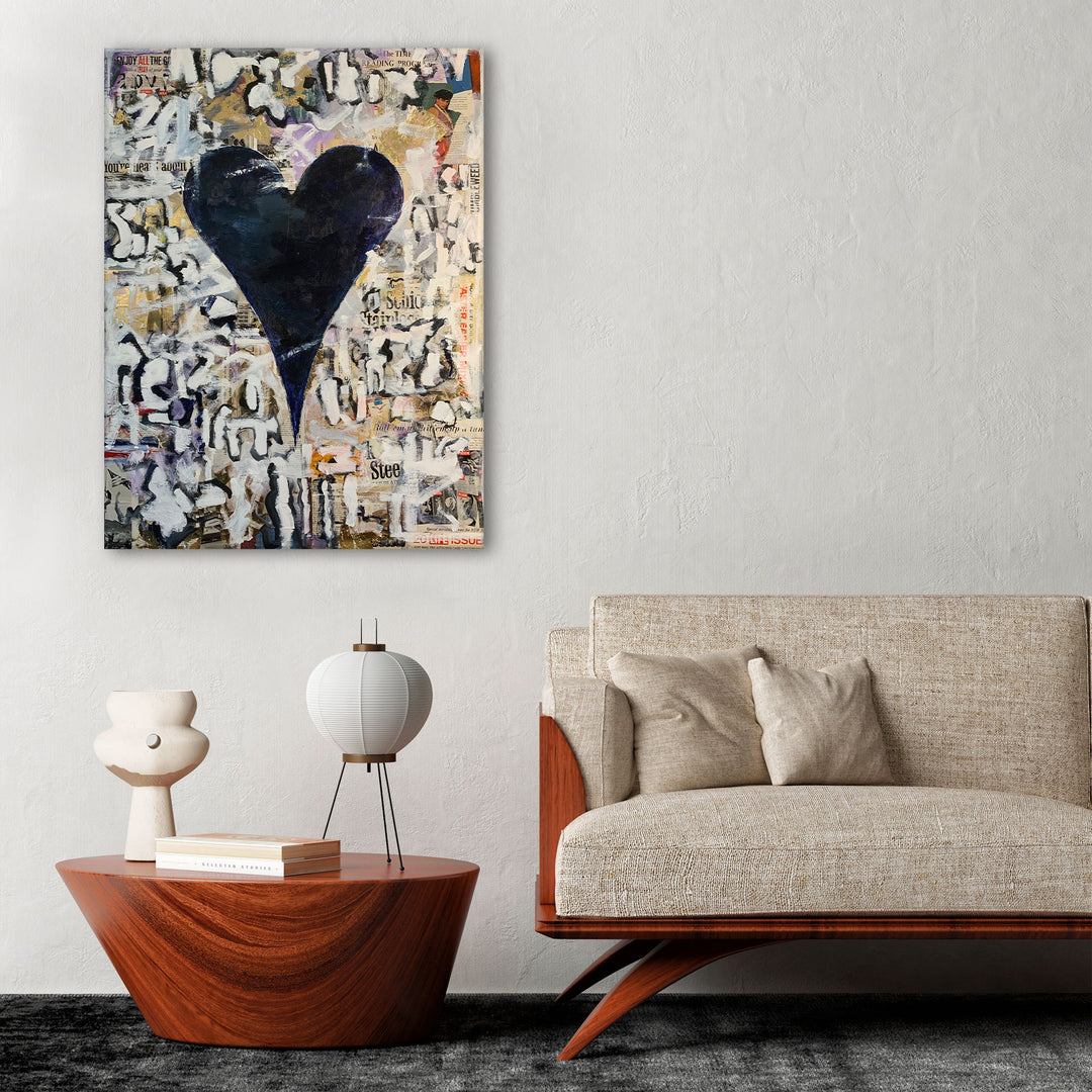 Onyx' Abstract Heart Wall Art