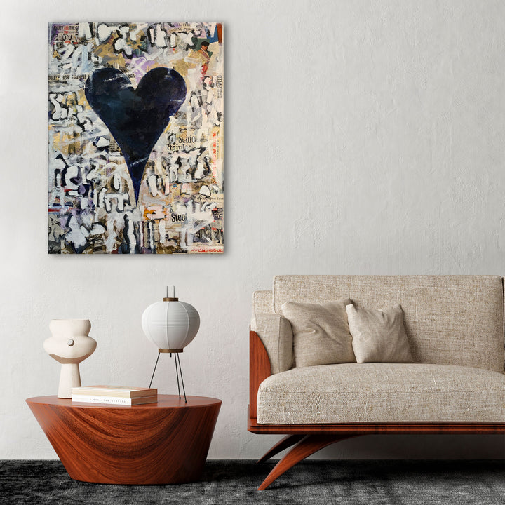 Onyx' Abstract Heart Wall Art