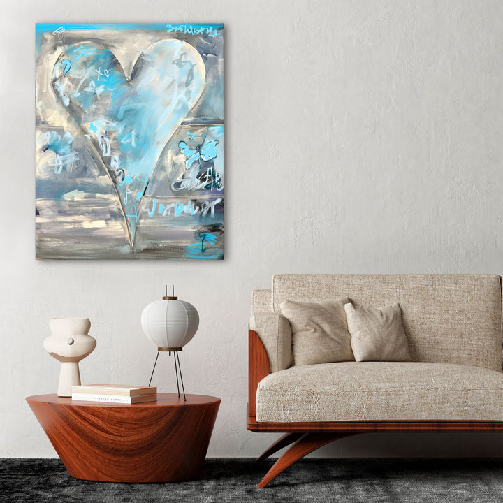 Mizuno' Abstract Heart Wall Art