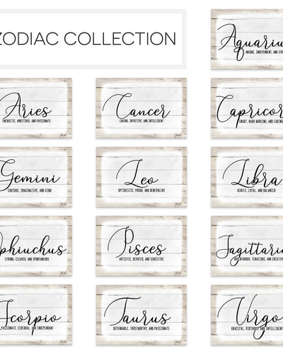 'Zodiac' Wrapped Canvas Textual Wall Art
