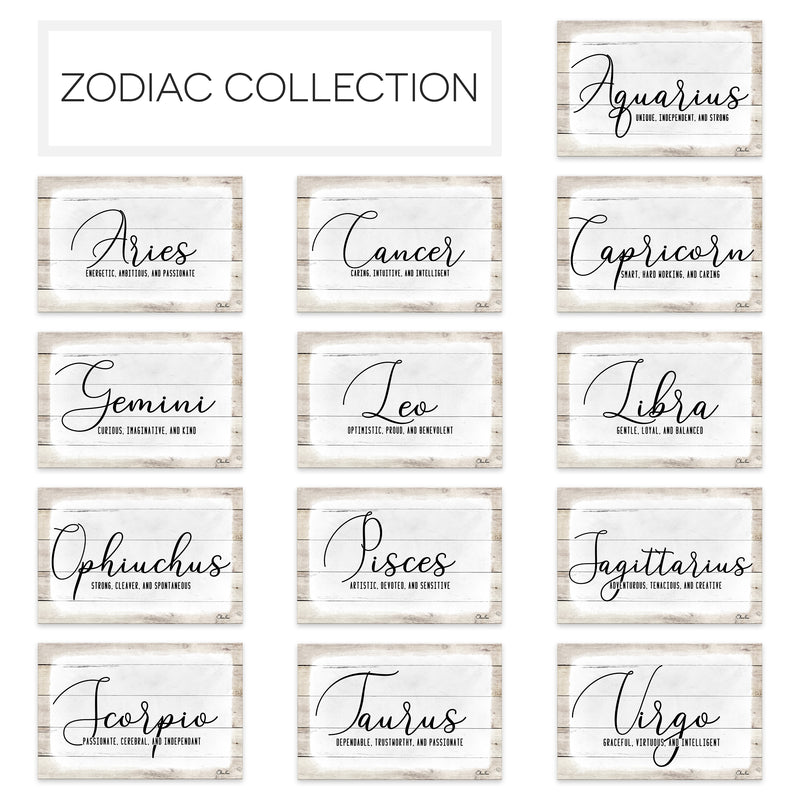 'Zodiac' Wrapped Canvas Textual Wall Art